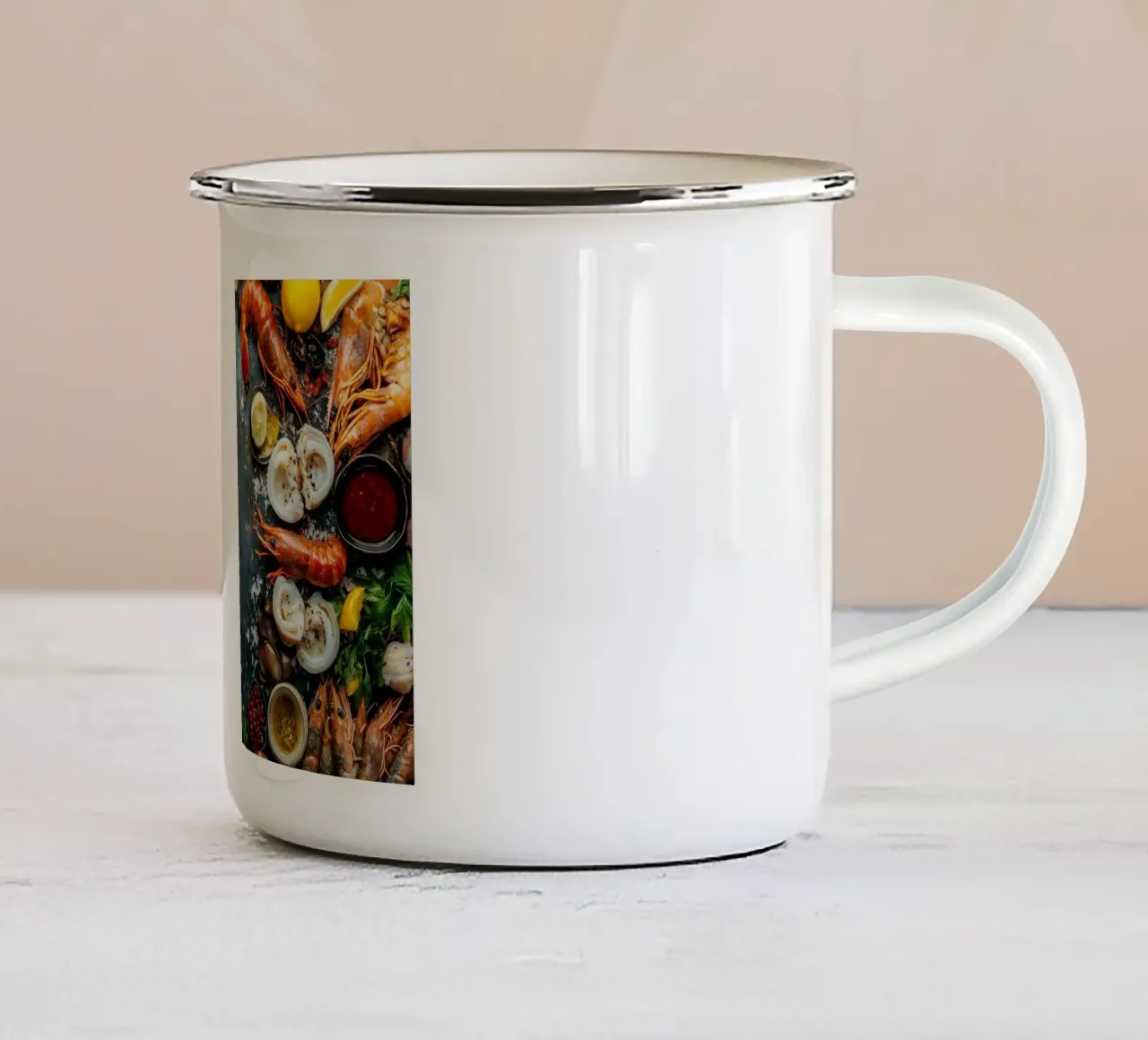 gambero tazza in smalto da Luke Yaeger
