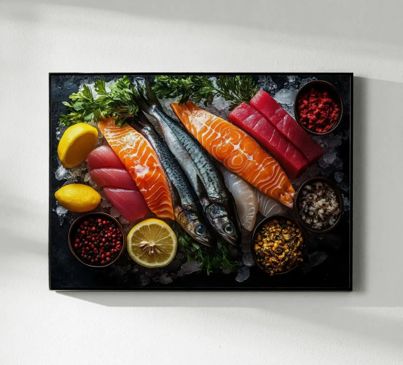 salmon tuna plexiglass da Luke Yaeger