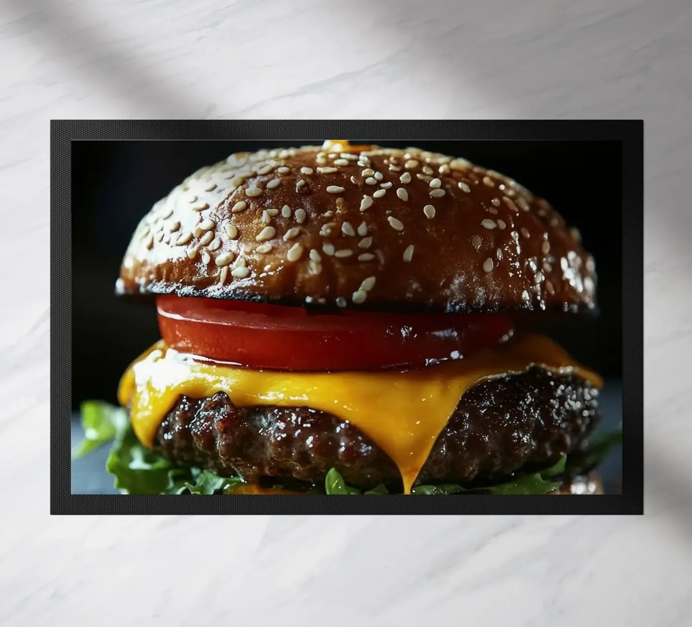 burger doormat by Luke Yaeger