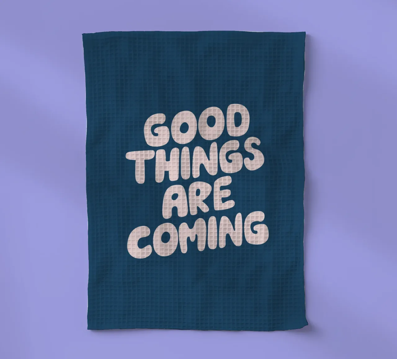 Design tipografico in rosa e blu: le cose belle stanno arrivando canovaccio da cucina da THE MOTIVATED TYPE