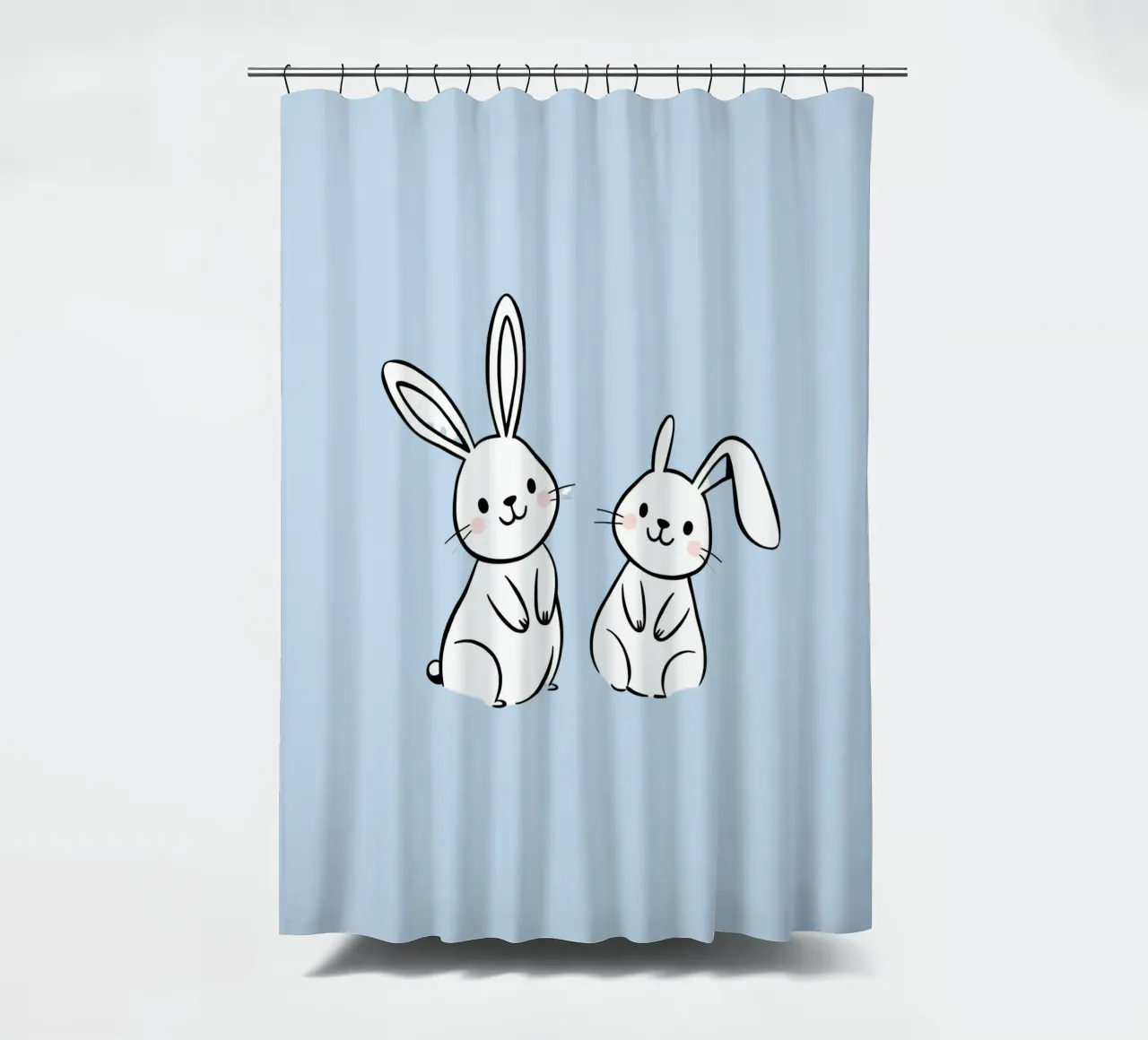 Deux adorables lapins se tenant l'un à côté de l'autre dans une œuvre d'art mignonne rideau de douche de DesignDoodle