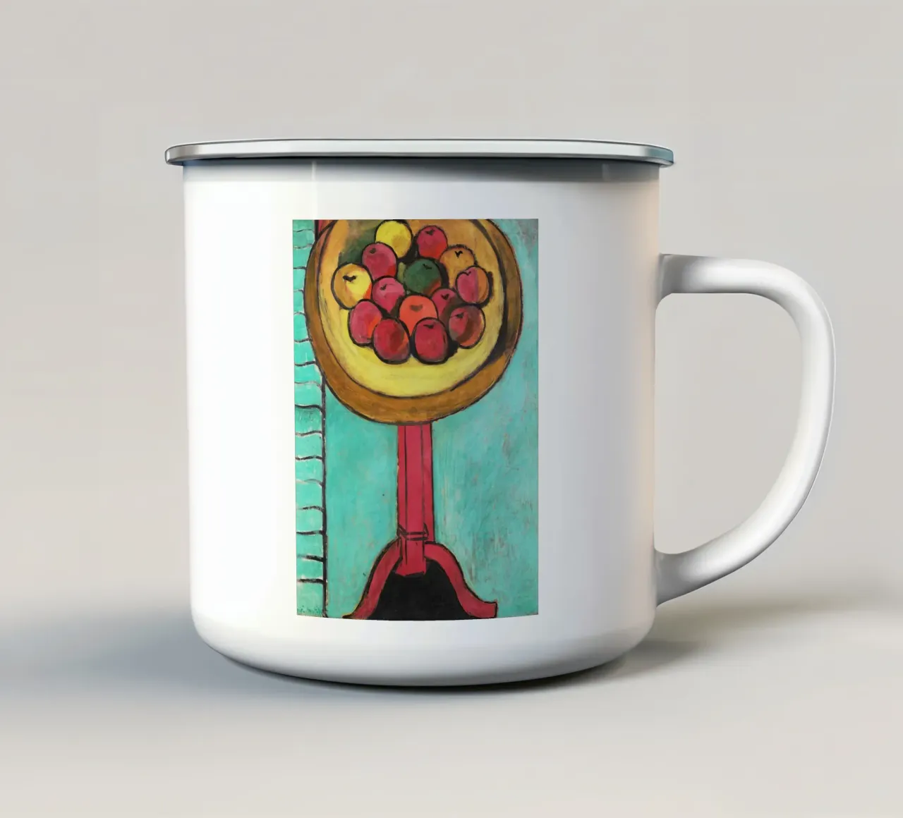 Ciotola di mele su un tavolo di Henri Matisse tazza in smalto da Venus Art
