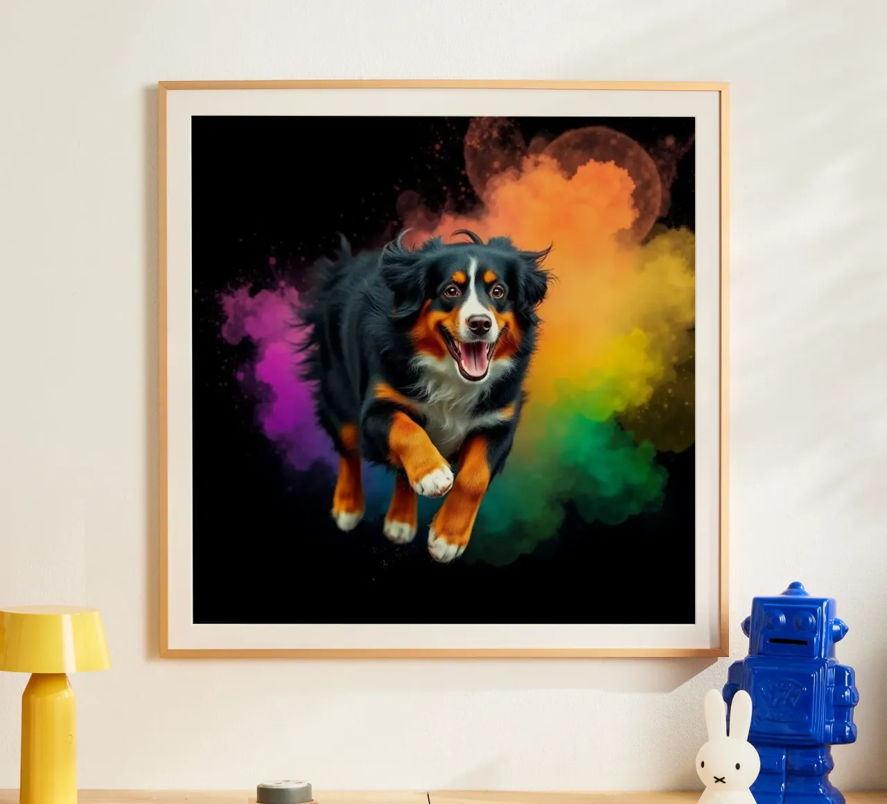 The colorful Bernese Mountain Dog #194 poster by Yumis.Beargang.and.Me