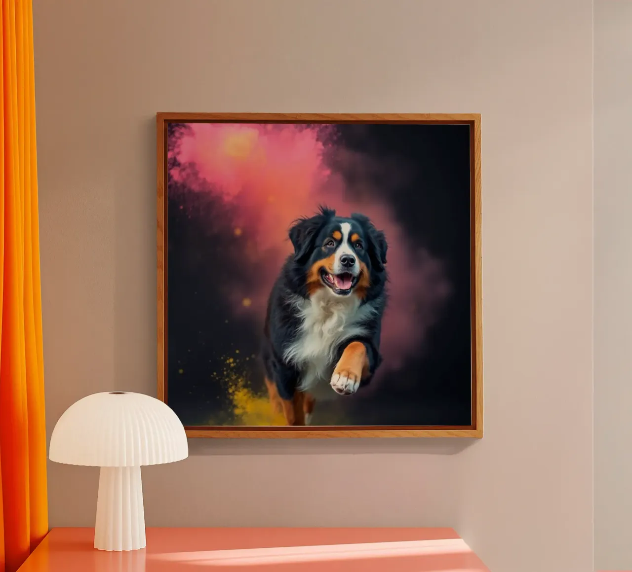 De kleurrijke Berner Sennenhond #197 acryl van Yumis.Beargang.and.Me
