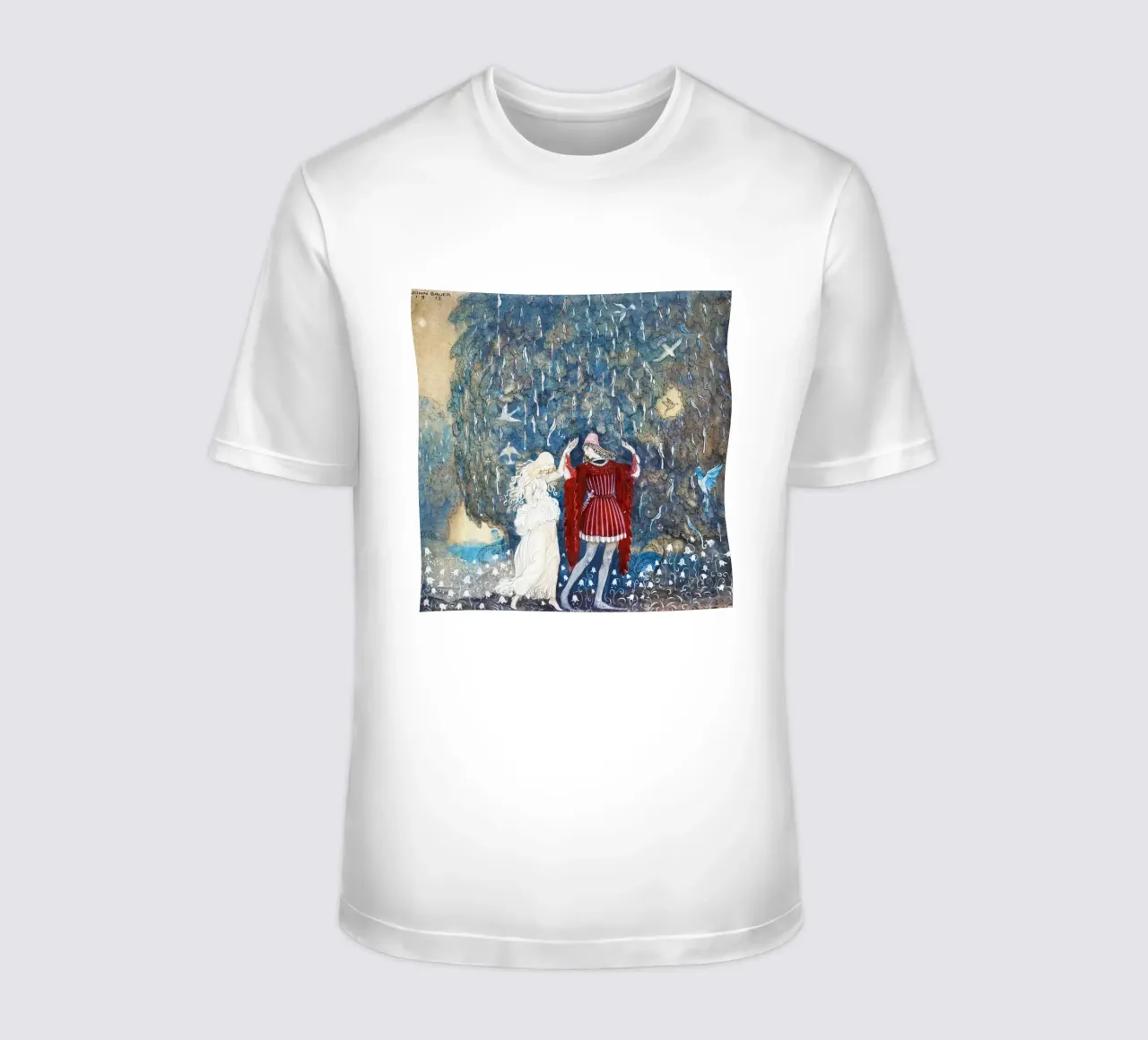 "Lena balla con il cavaliere" (1915) di John Bauer t-shirt da Venus Art