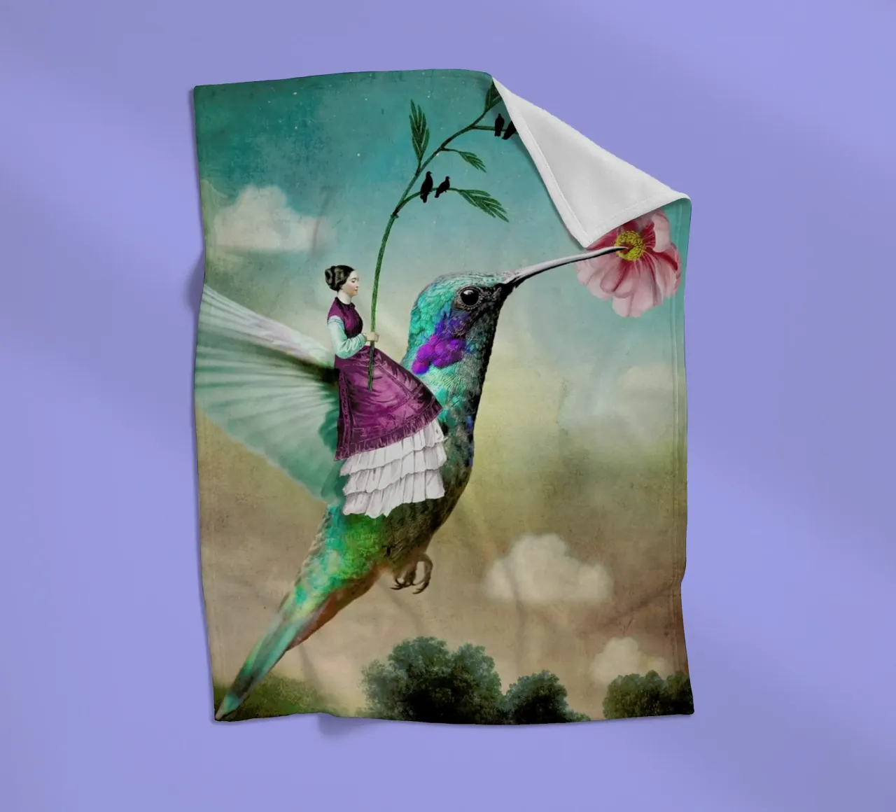 6 of Wands coperta in pile da Catrin Welz-Stein