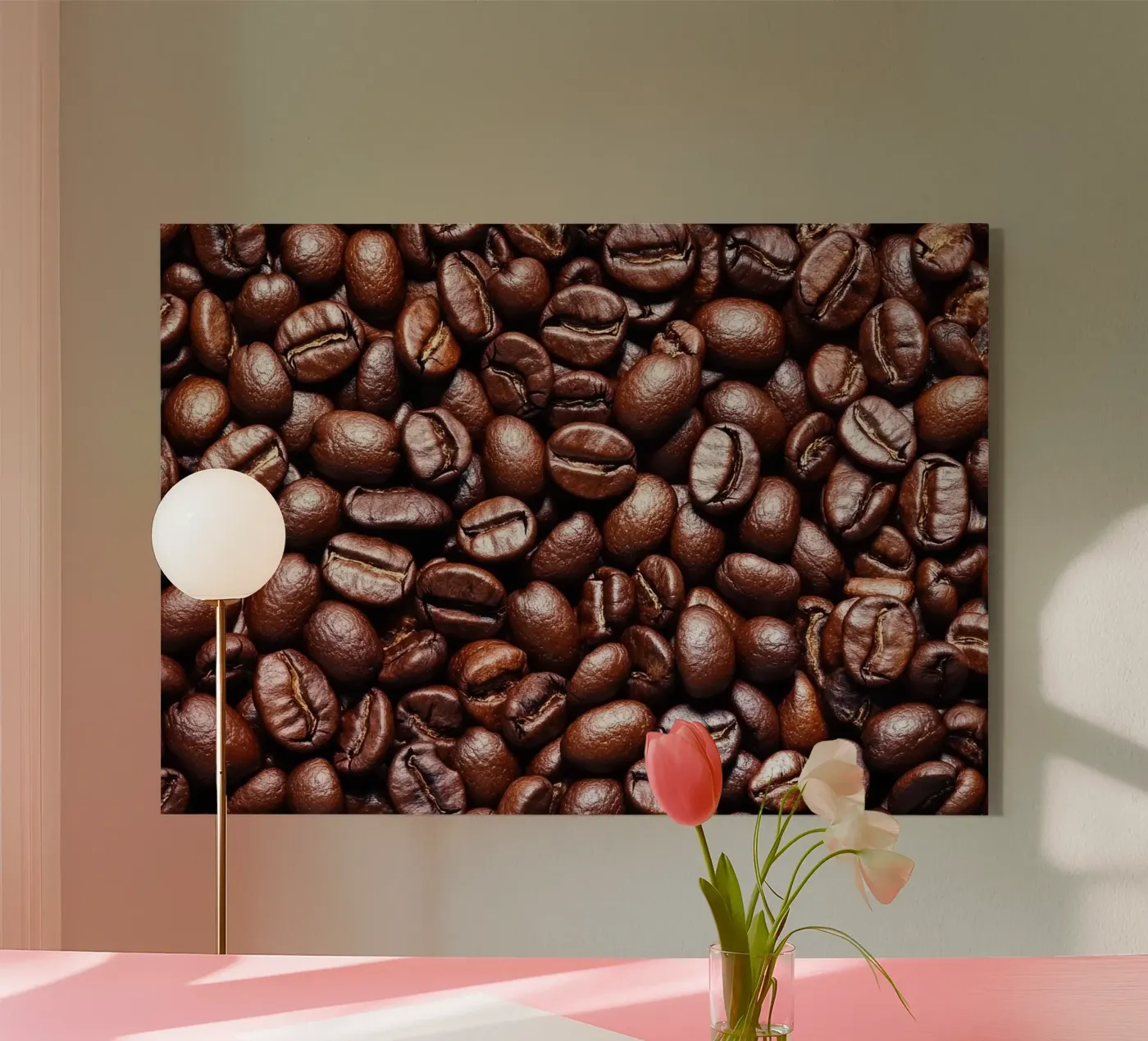 koffiebonen acryl van Luke Yaeger