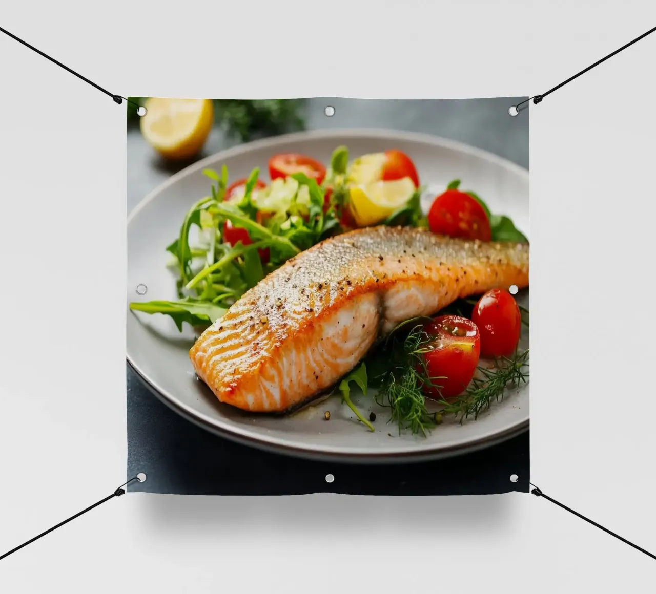 salmone alla griglia telo in pvc da Luke Yaeger