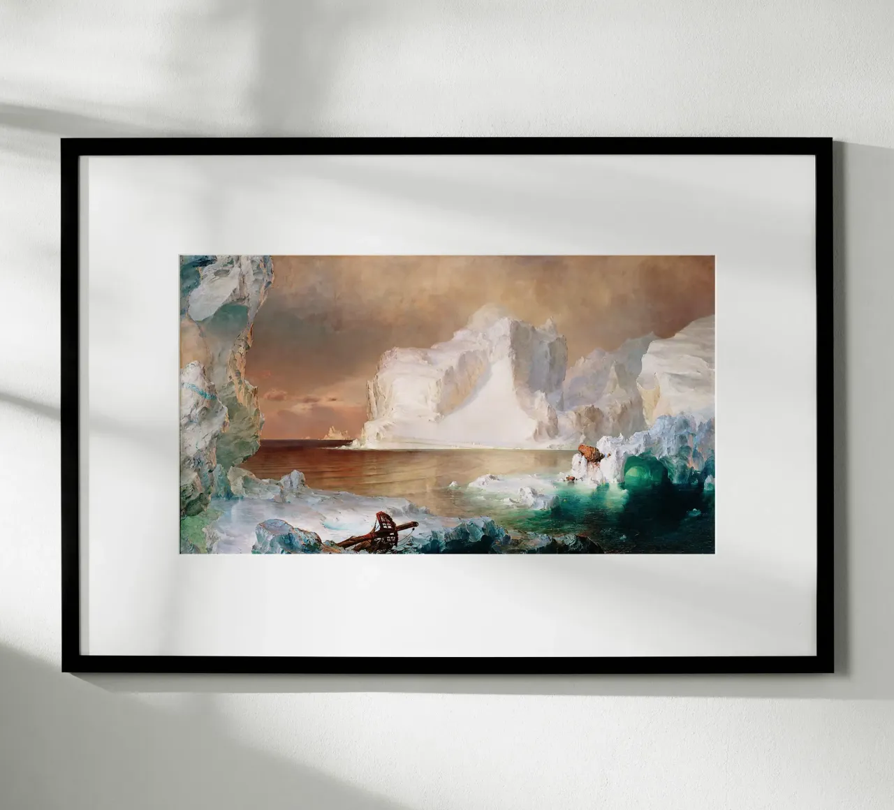 Gli iceberg (1861) di Frederic Edwin Church poster con telaio in plastica da Venus Art