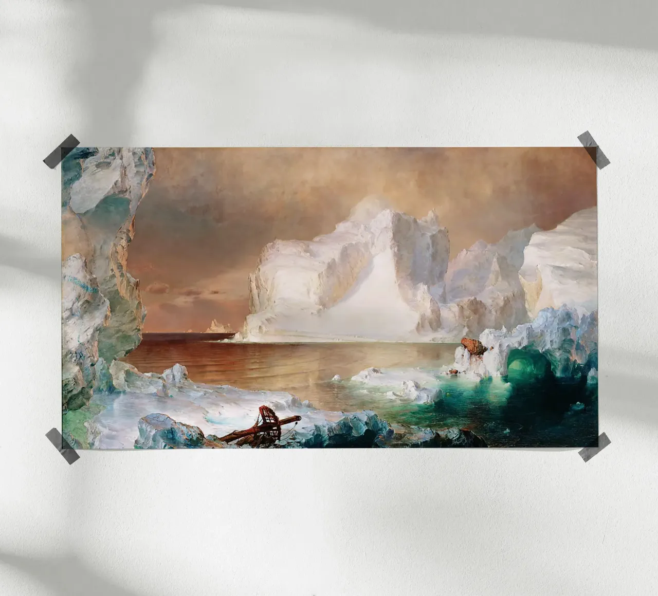 Gli iceberg (1861) di Frederic Edwin Church poster con telaio in plastica da Venus Art