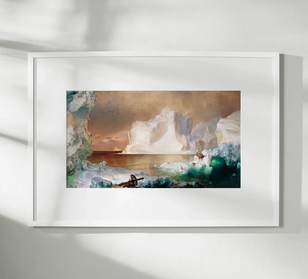 Gli iceberg (1861) di Frederic Edwin Church poster con telaio in plastica da Venus Art
