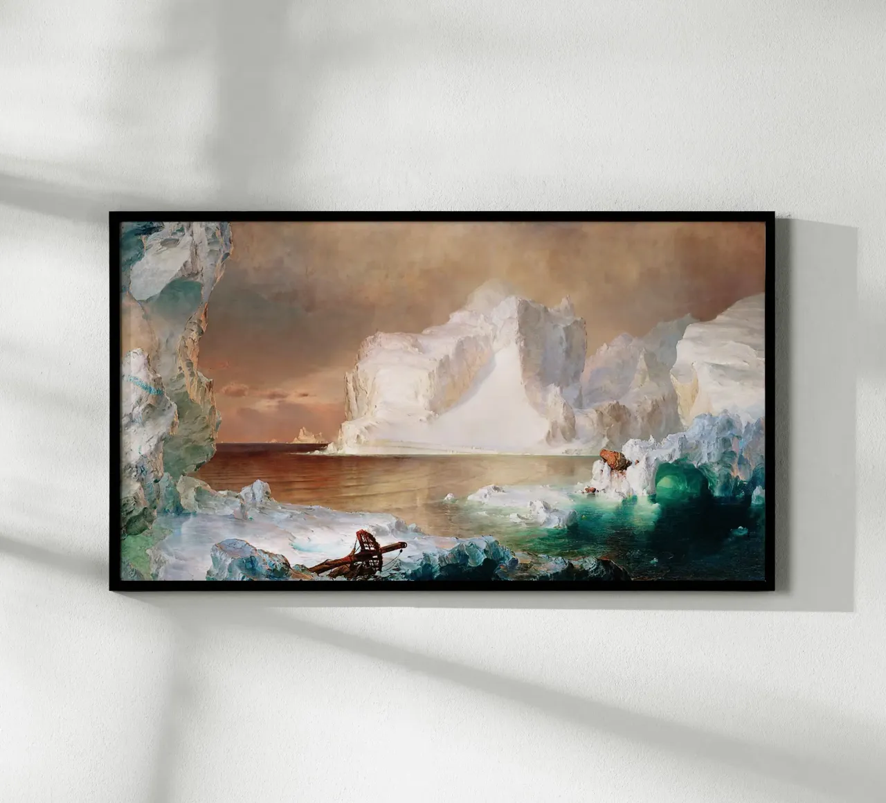 Gli iceberg (1861) di Frederic Edwin Church poster con telaio in plastica da Venus Art