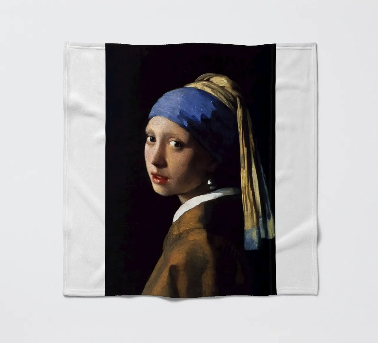 vermeer - girl with pearl earring fleece blanket by The Dinda