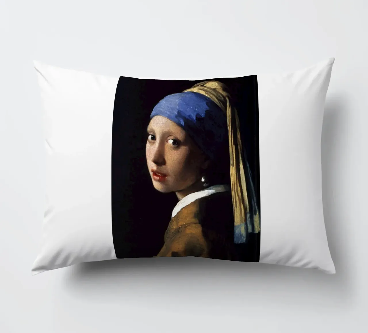 vermeer - girl with pearl earring decorative cushion by The Dinda