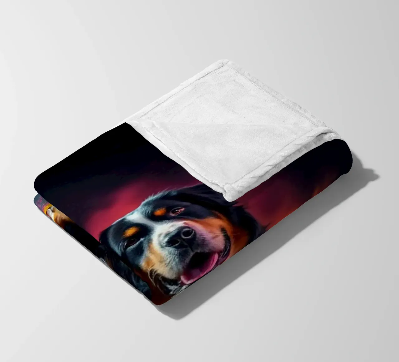 The colorful Bernese Mountain Dog #199 fleece blanket by Yumis.Beargang.and.Me