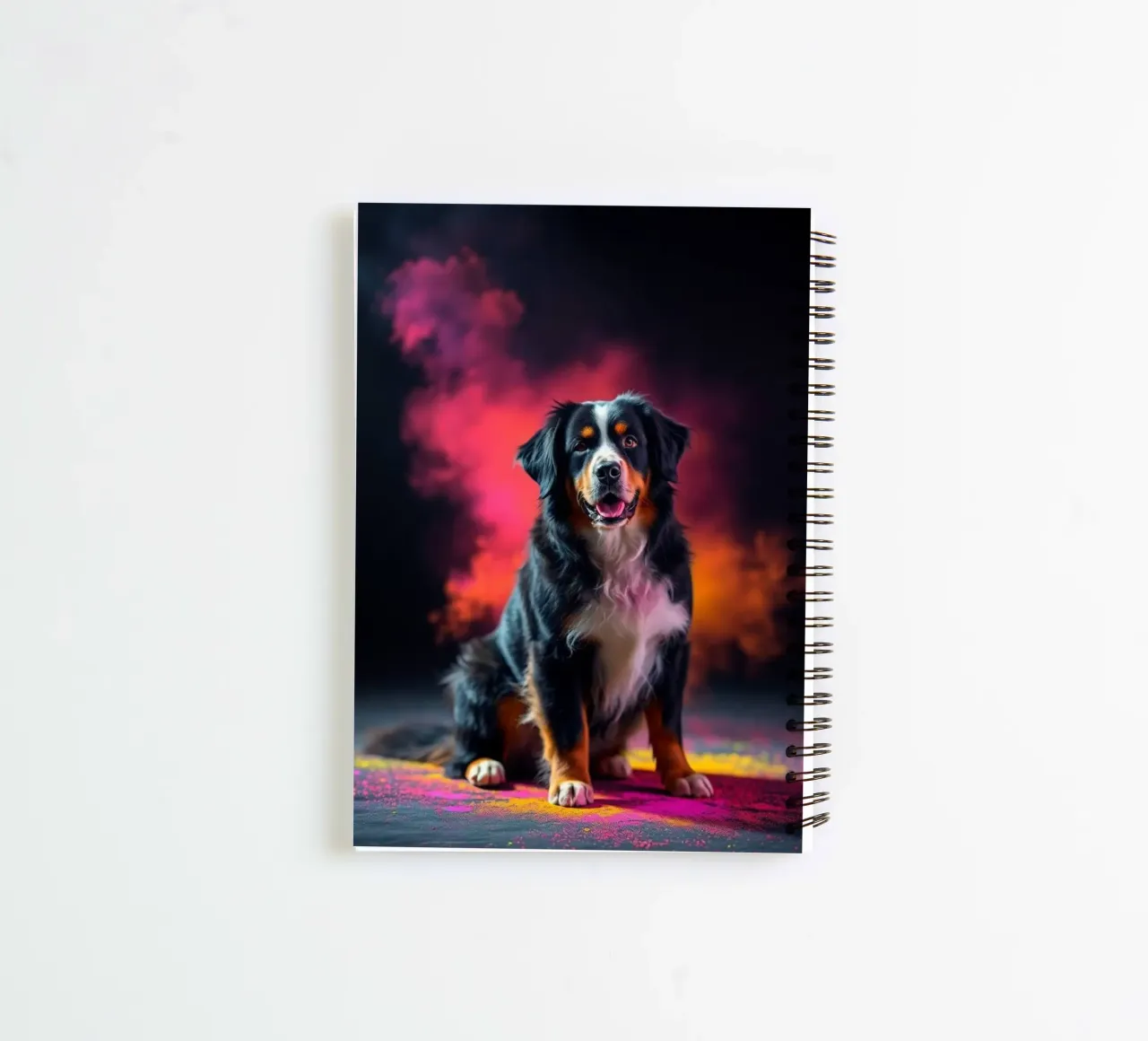 The colorful Bernese Mountain Dog #199 spiral notebook by Yumis.Beargang.and.Me