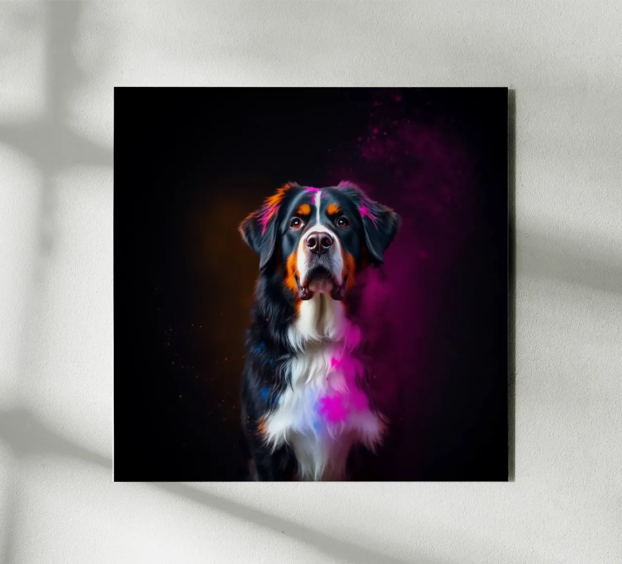 The colorful Bernese Mountain Dog #200 alu-dibond by Yumis.Beargang.and.Me