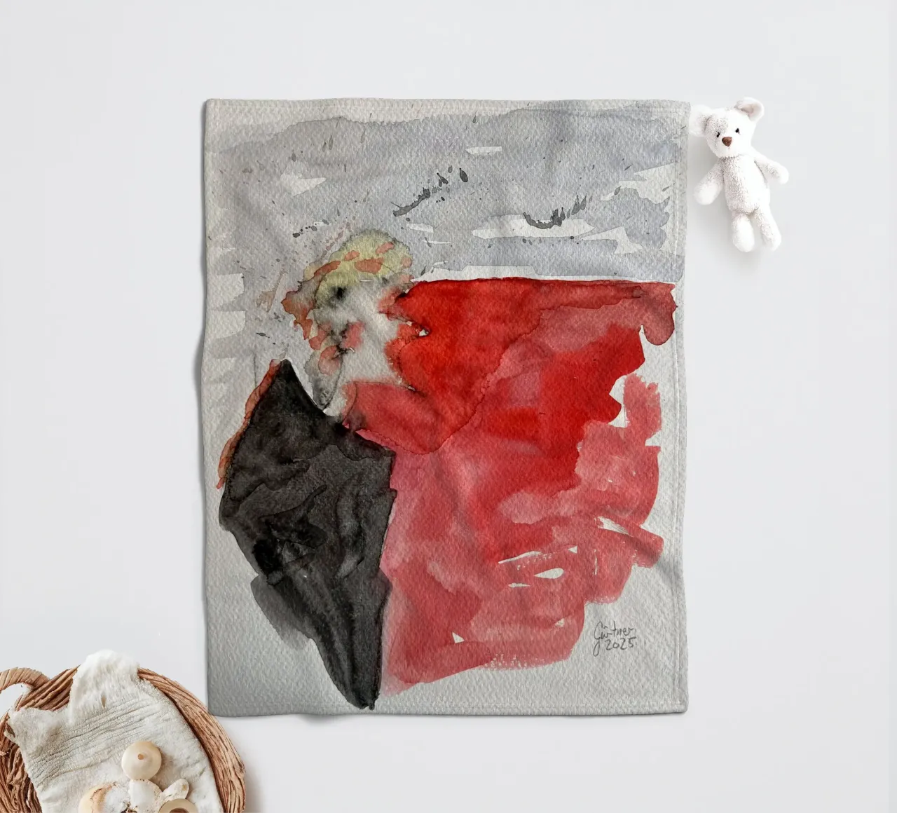 Cross section - A watercolour art print fleece blanket by Leonhard Guertner ART