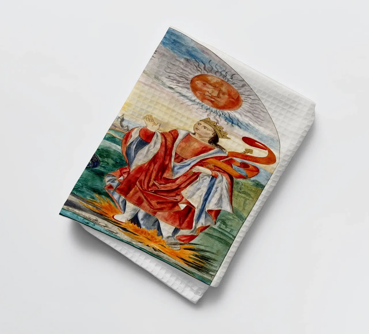Hemelse vorsten: Maan Koningin & Zon Koning Kunst Print theedoek van Venus Art