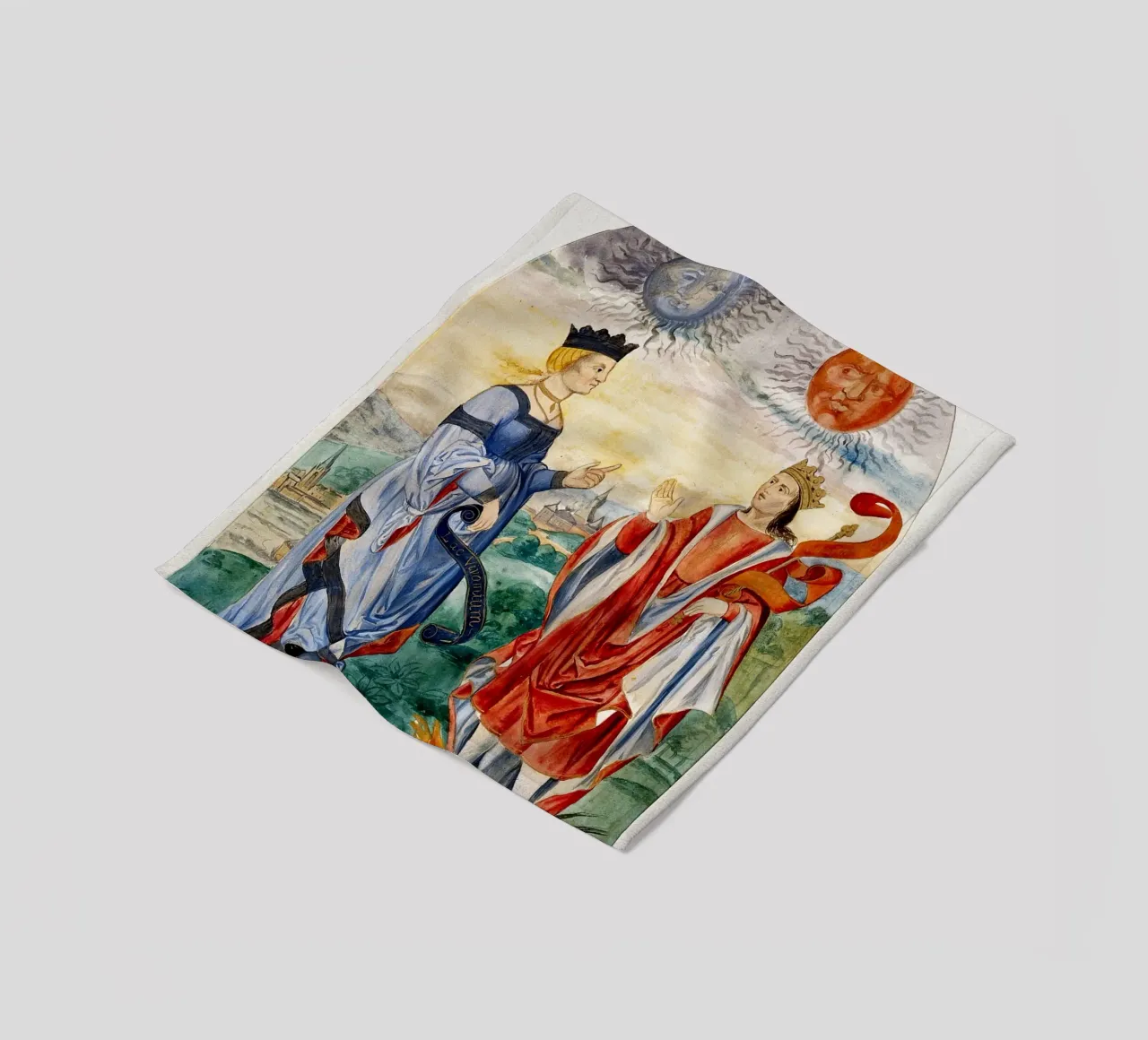 Hemelse vorsten: Maan Koningin & Zon Koning Kunst Print fleecedeken van Venus Art