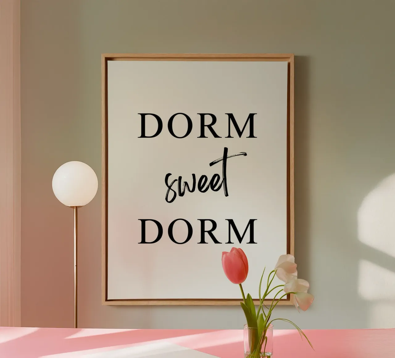 Dorm sweet Dorm canvas met Baklijst van typostudio