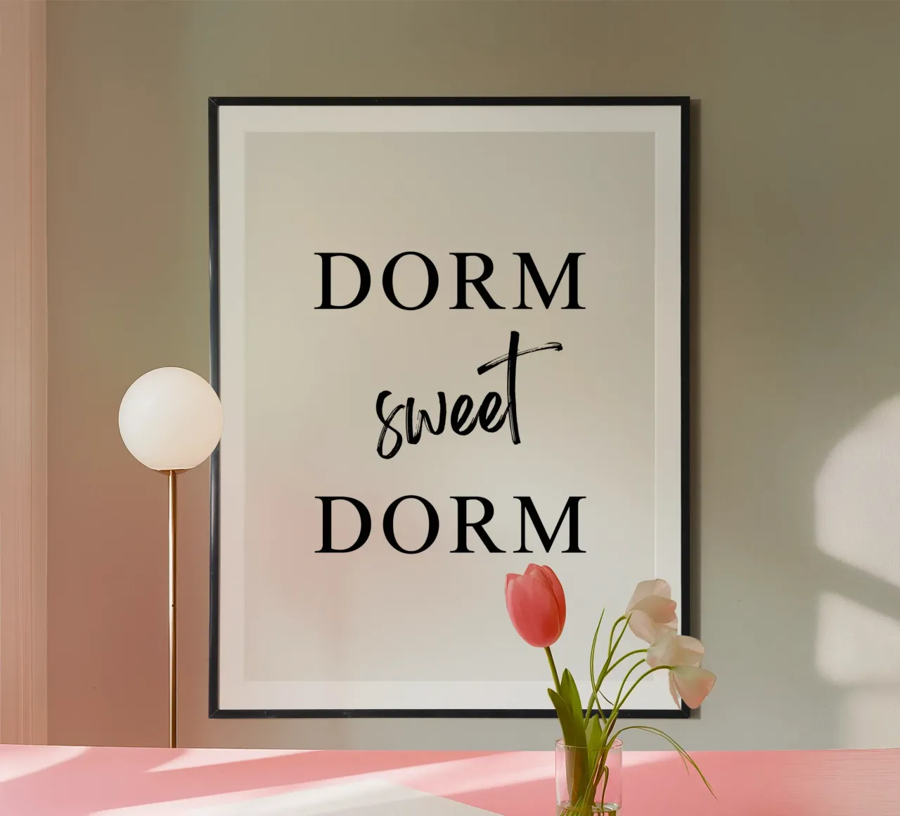 Dorm sweet Dorm poster con telaio in alluminio da typostudio