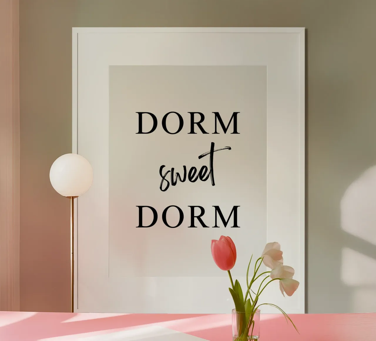 Dorm sweet Dorm poster con telaio in alluminio da typostudio