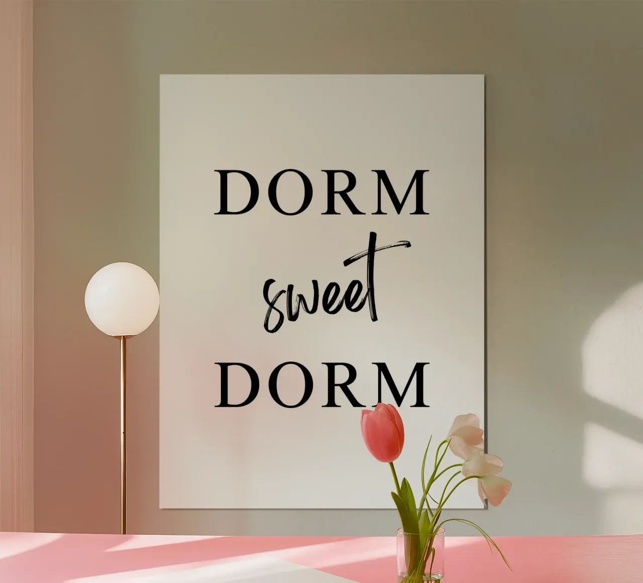 Dorm sweet Dorm poster con telaio in alluminio da typostudio