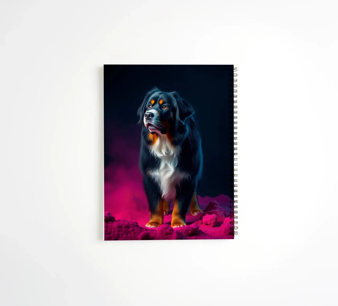 The colorful Bernese Mountain Dog #201 spiral notebook by Yumis.Beargang.and.Me