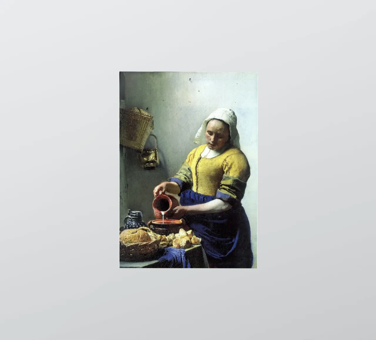 vemeer - una sguattera che versa il latte adesivo da The Dinda