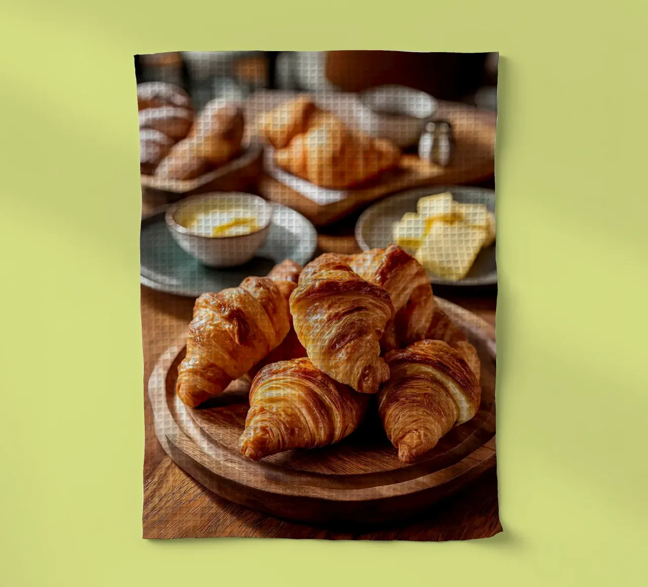 croissants tea towel by Luke Yaeger