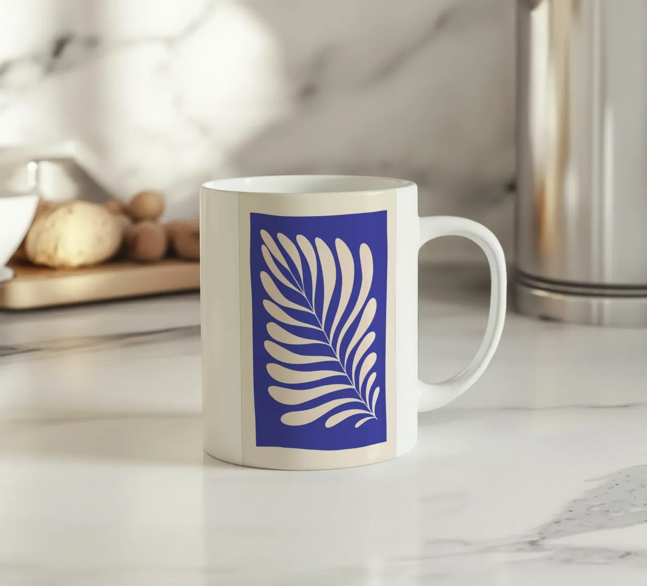 Fern in Blue tazza in ceramica da Pure