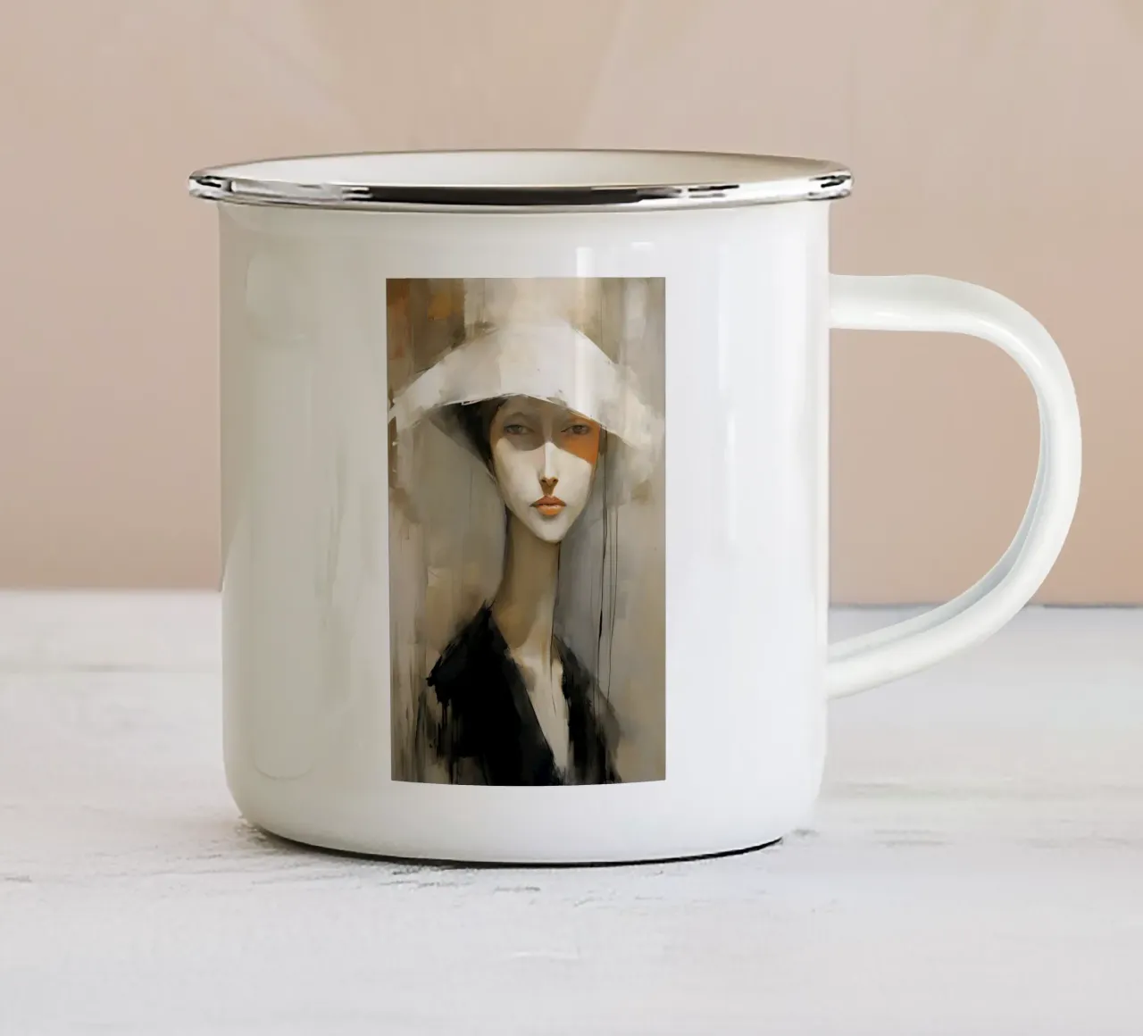 Modello astratto 6 tazza in smalto da Imagine