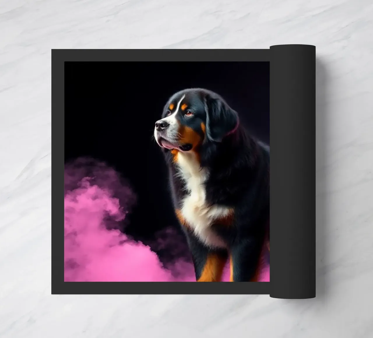 The colorful Bernese Mountain Dog #203 doormat by Yumis.Beargang.and.Me