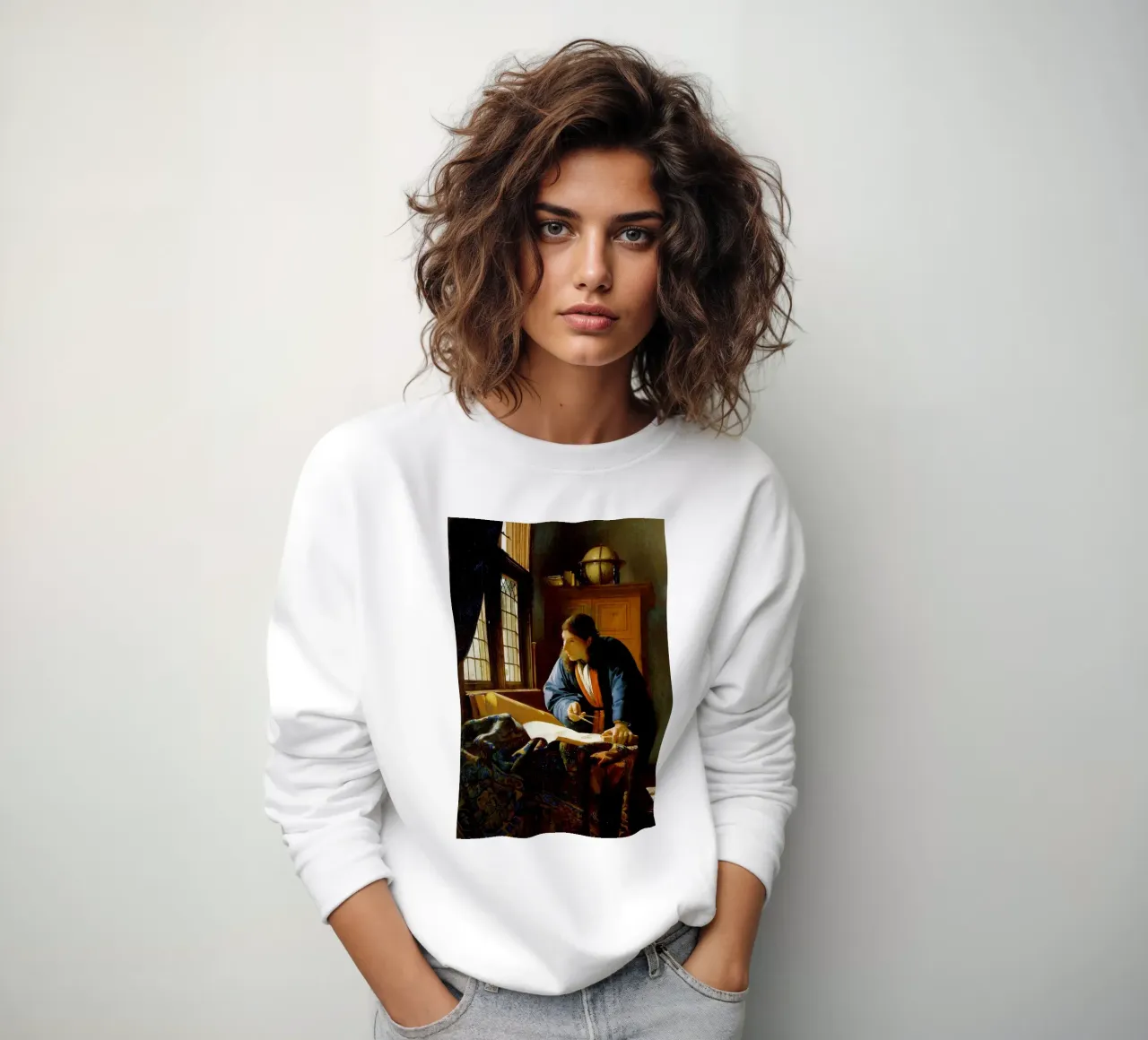 vermeer - un geografo che studia le mappe felpa da The Dinda