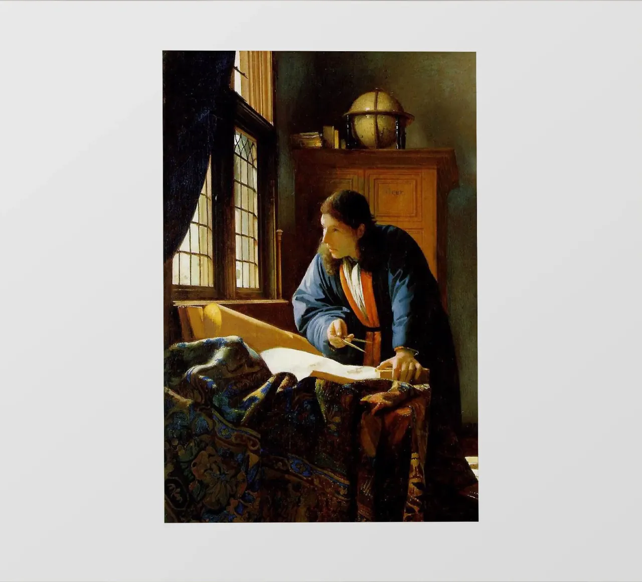 vermeer - un geógrafo que estudia los mapas papel para pared de The Dinda