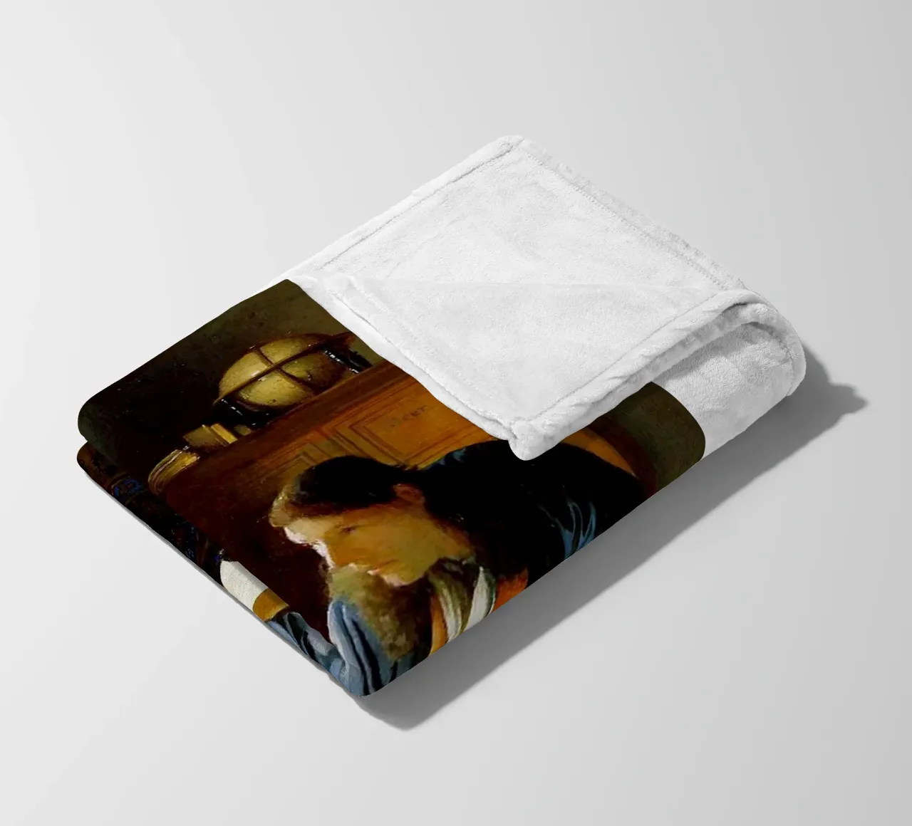 vermeer - un geografo che studia le mappe coperta in pile da The Dinda
