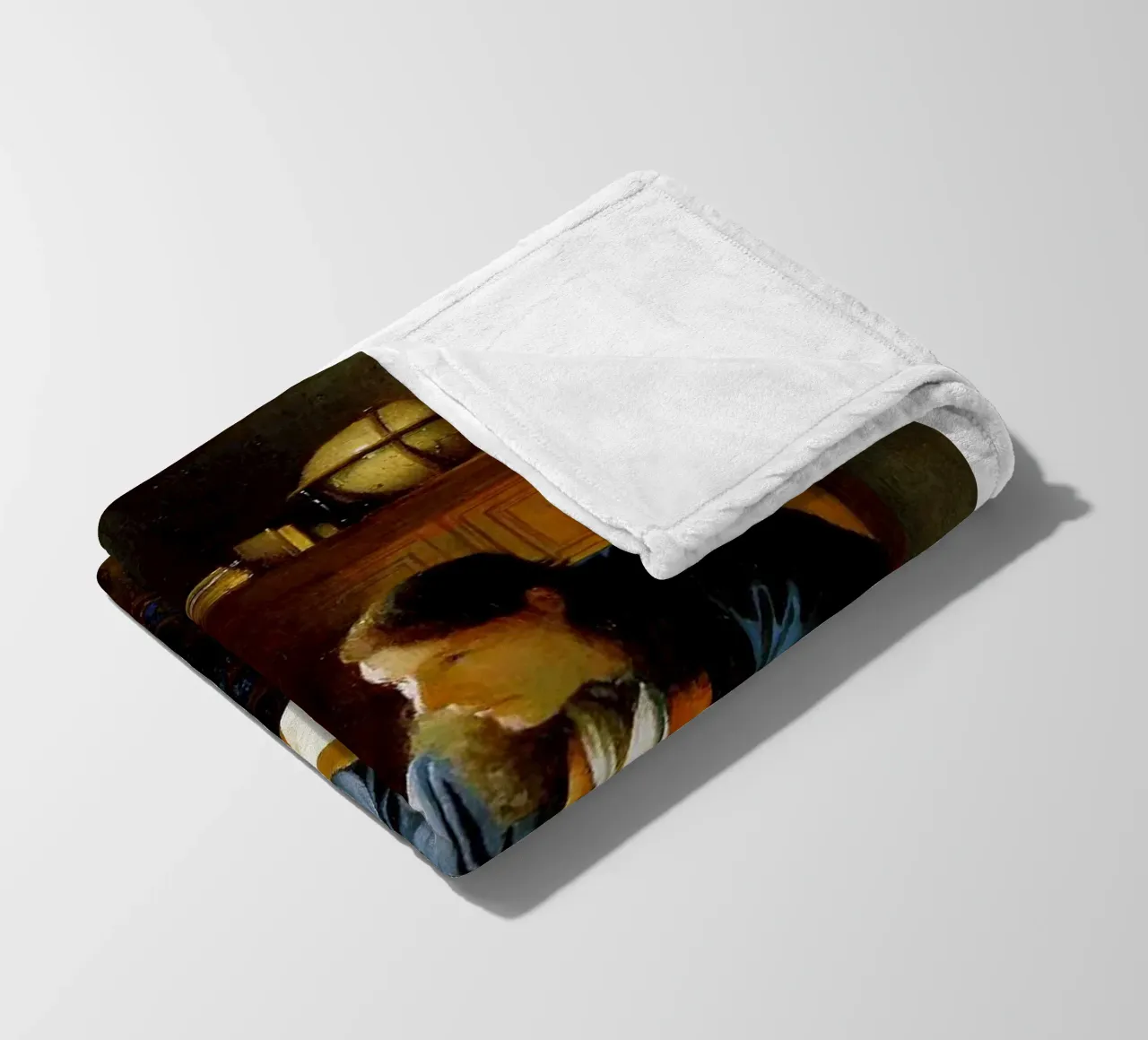 vermeer - un geografo che studia le mappe coperta in pile da The Dinda