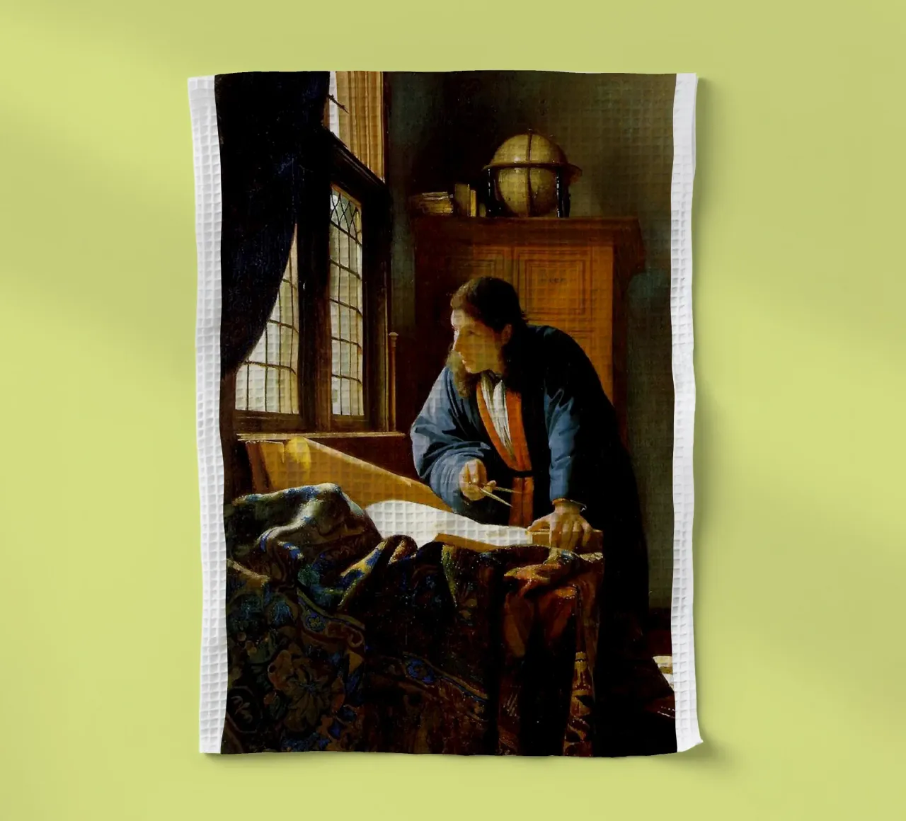 vermeer - un geografo che studia le mappe canovaccio da cucina da The Dinda