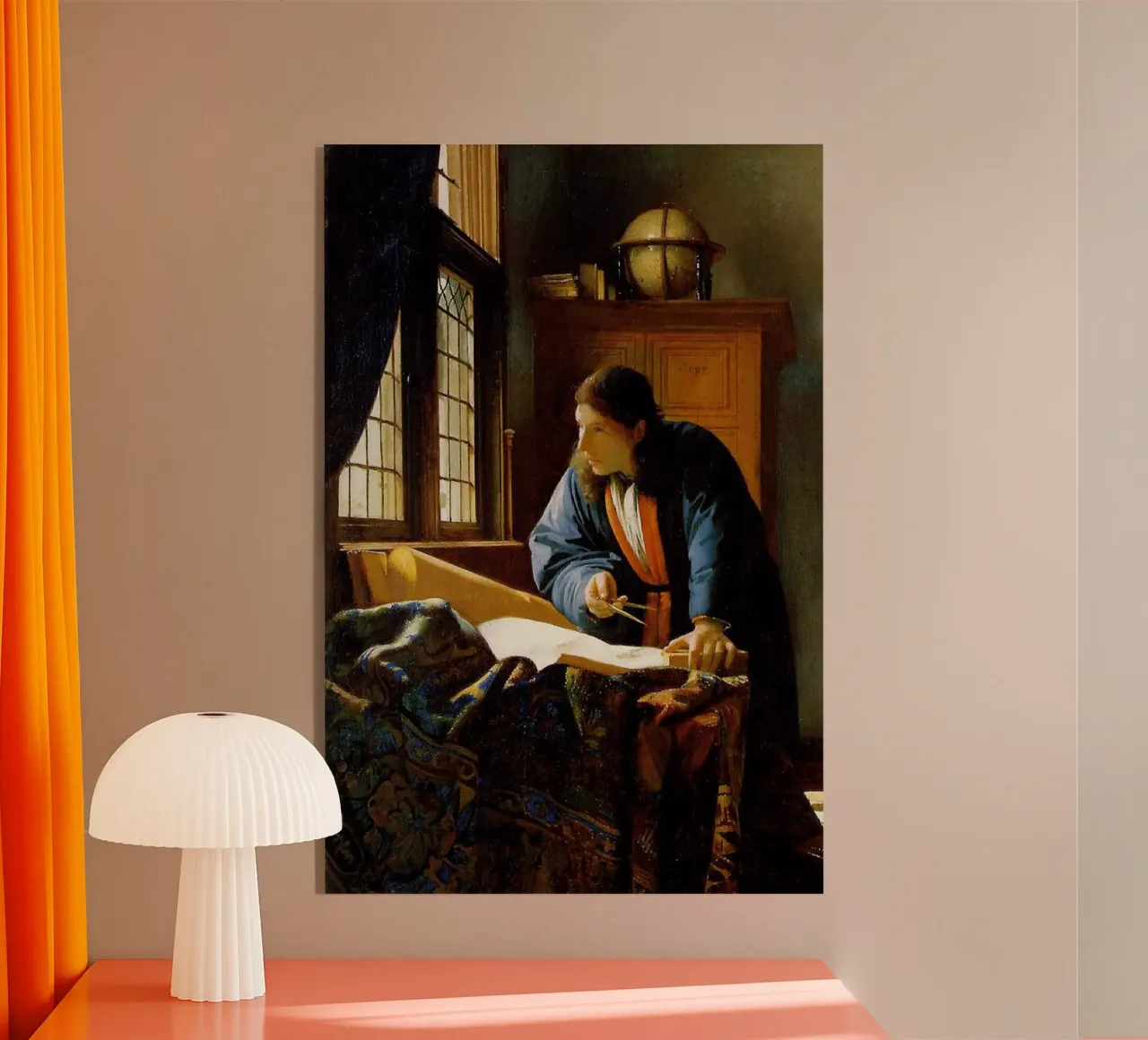 vermeer - un geógrafo que estudia los mapas metacrilato de The Dinda