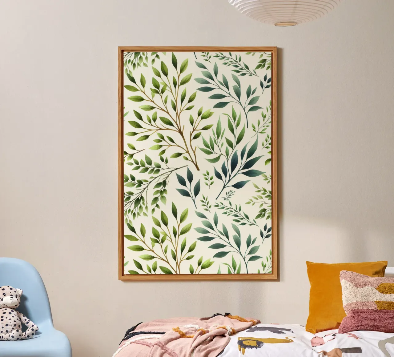 Branches Botanical Print Green and Cream forex plate by SilverPegasus