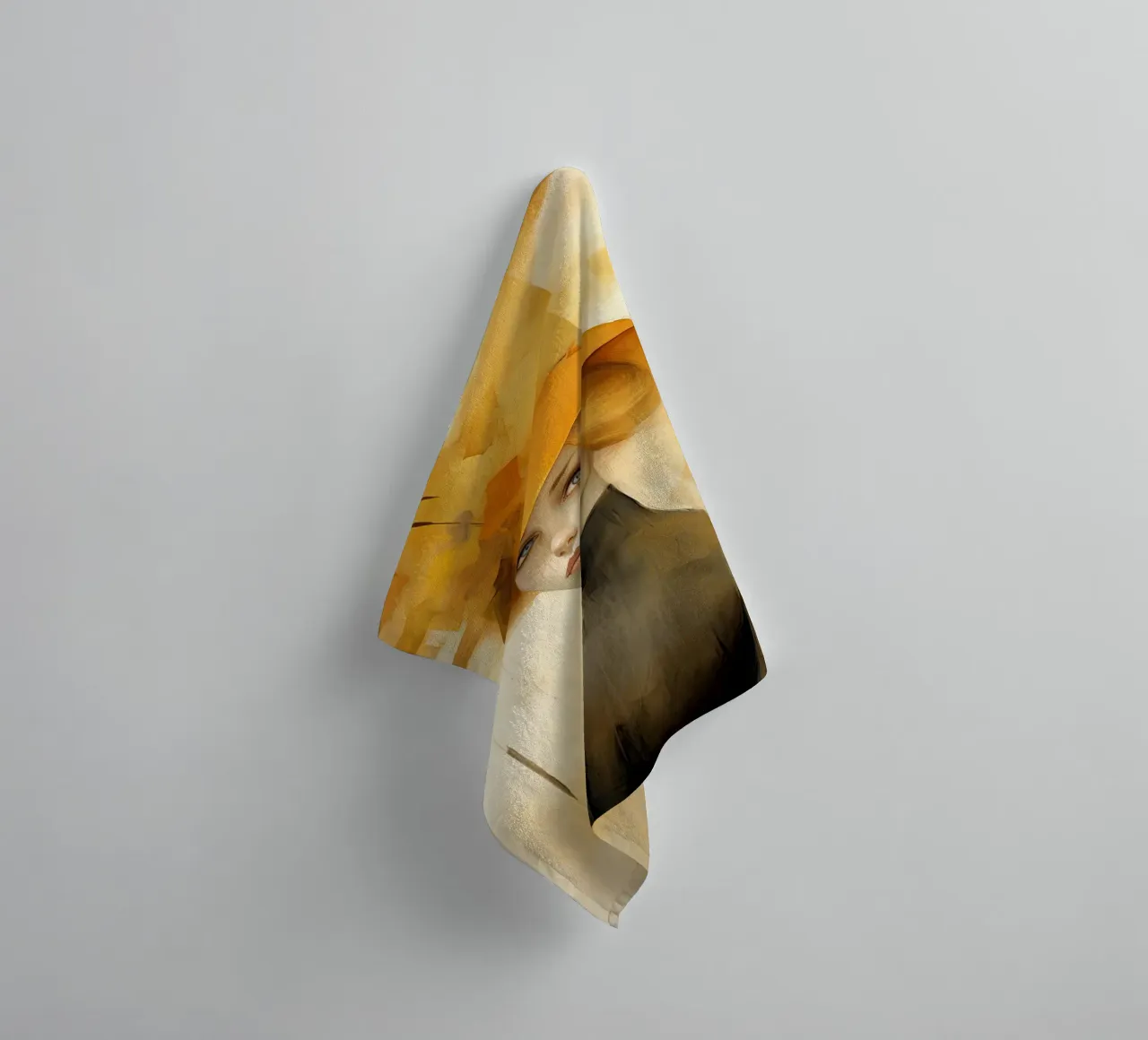 Femme avec un chapeau jaune serviette de bain de Imagine