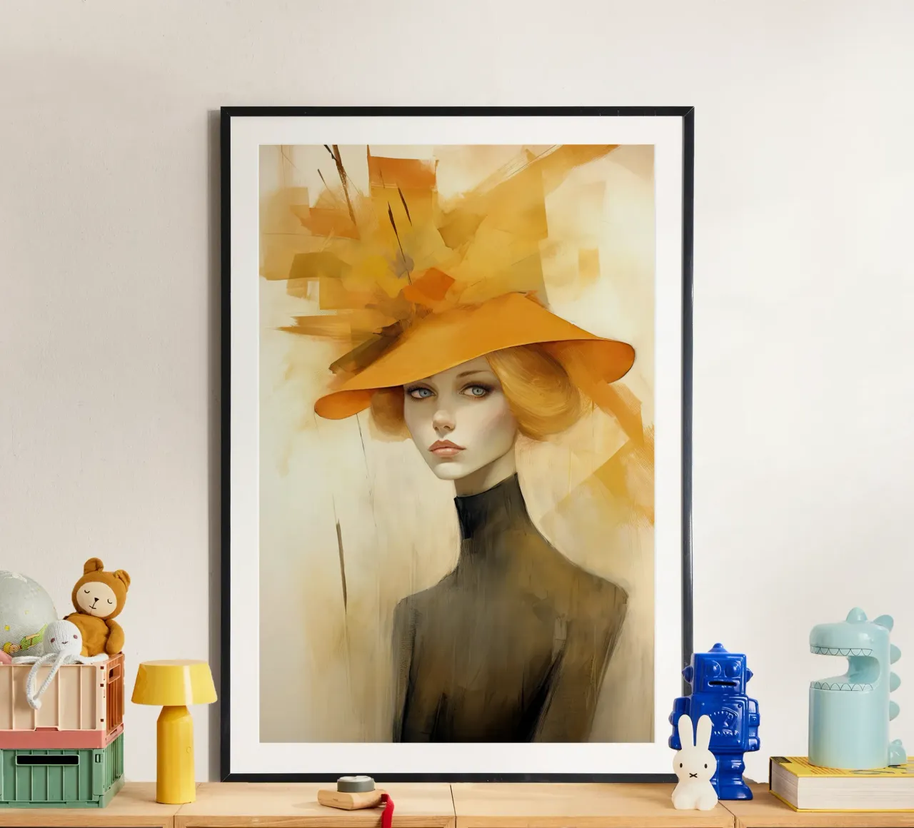 Femme avec un chapeau jaune hahnemühle de Imagine