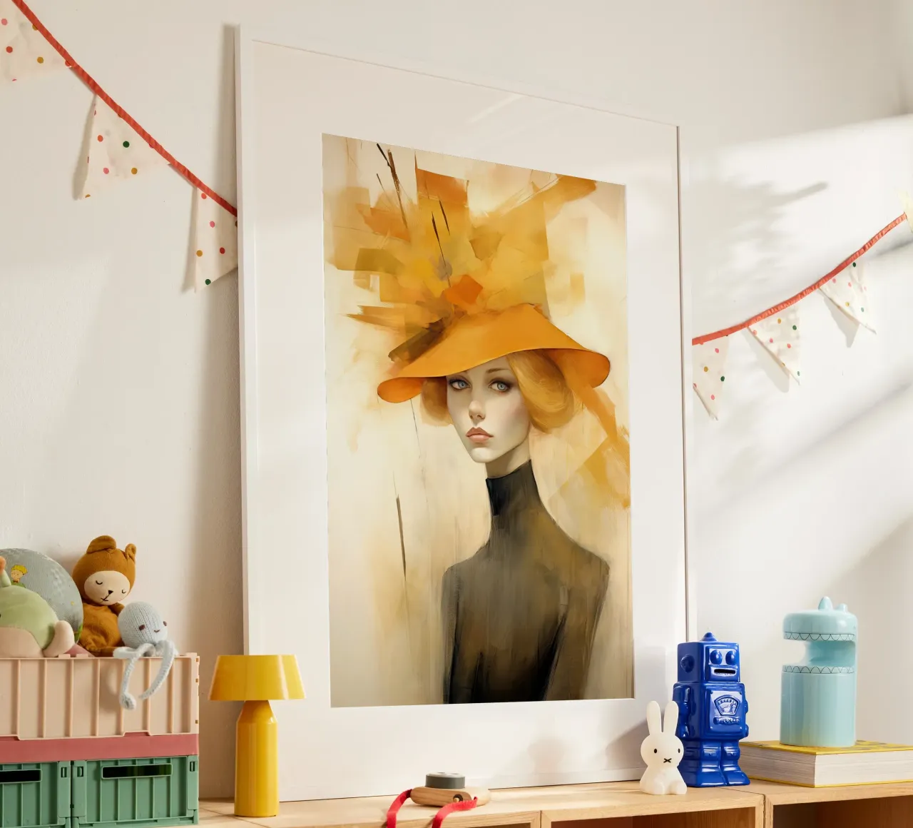 Femme avec un chapeau jaune hahnemühle de Imagine