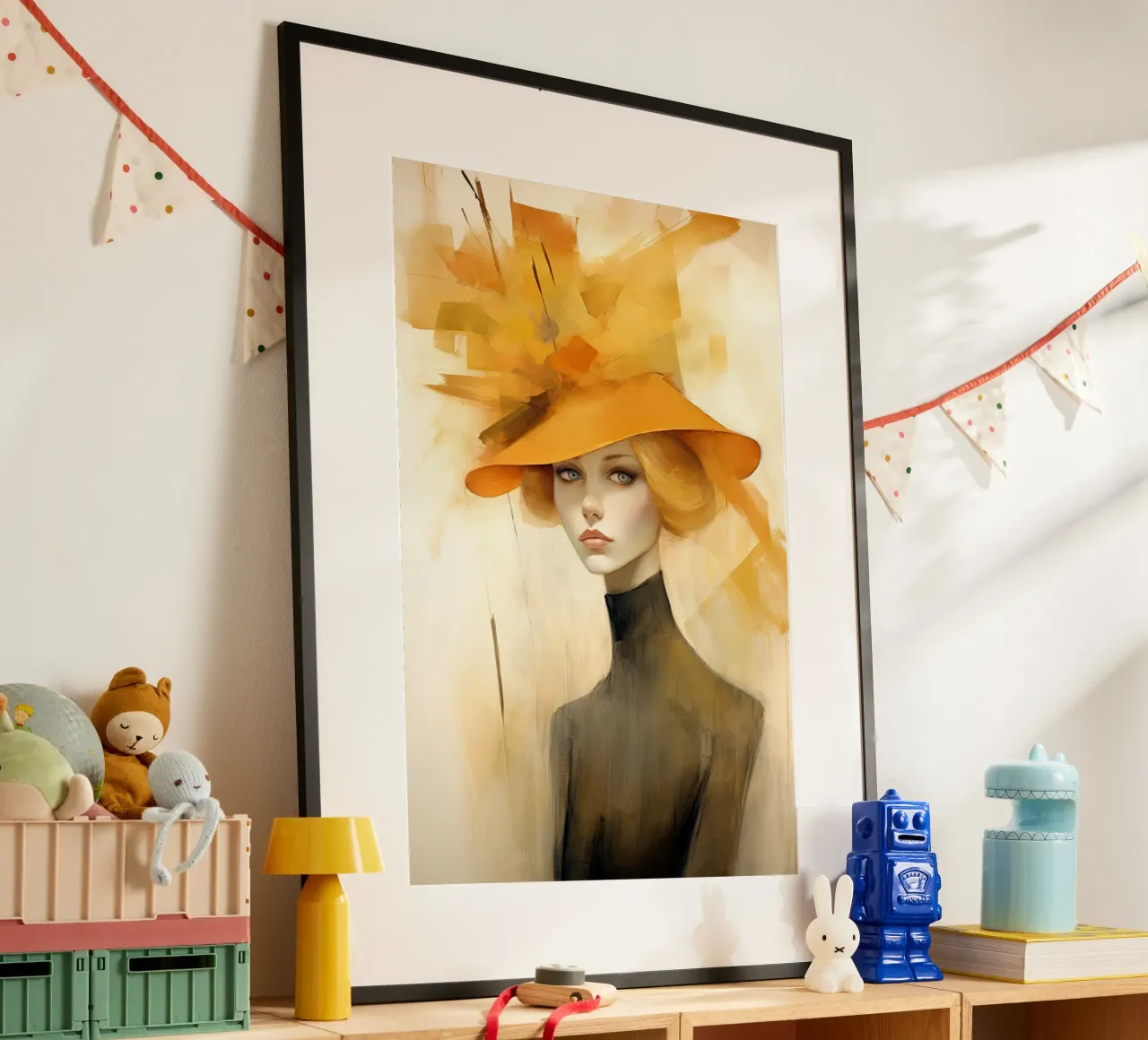 Femme avec un chapeau jaune hahnemühle de Imagine