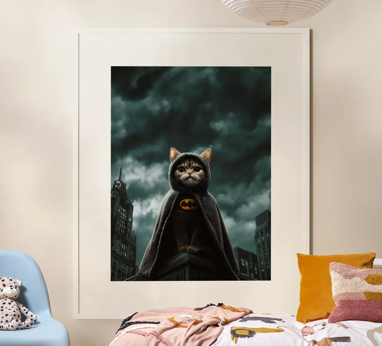 I am a Cat Batman Nr. 03 poster con telaio in alluminio da lazydaypaper