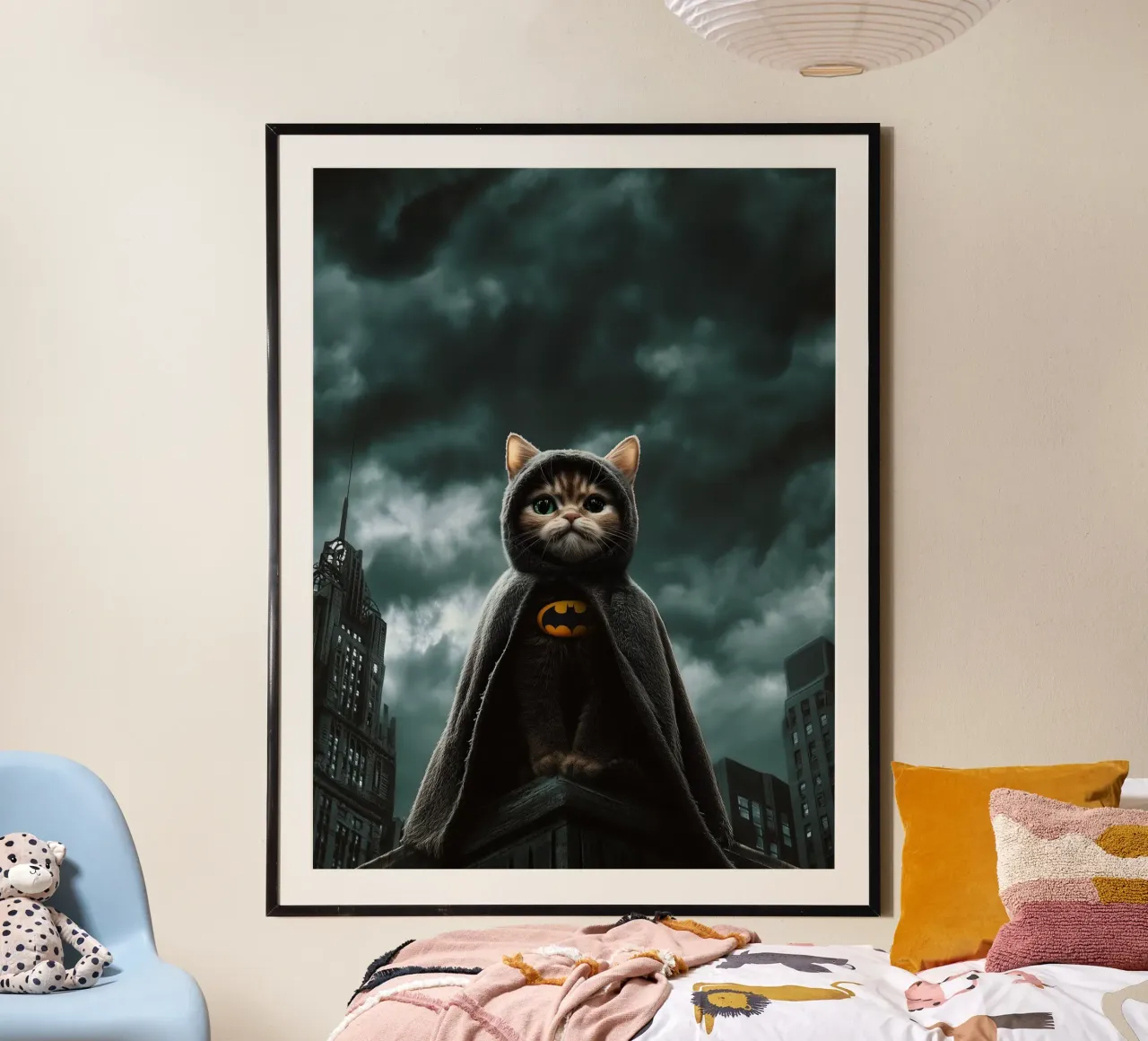 I am a Cat Batman Nr. 03 poster con telaio in alluminio da lazydaypaper