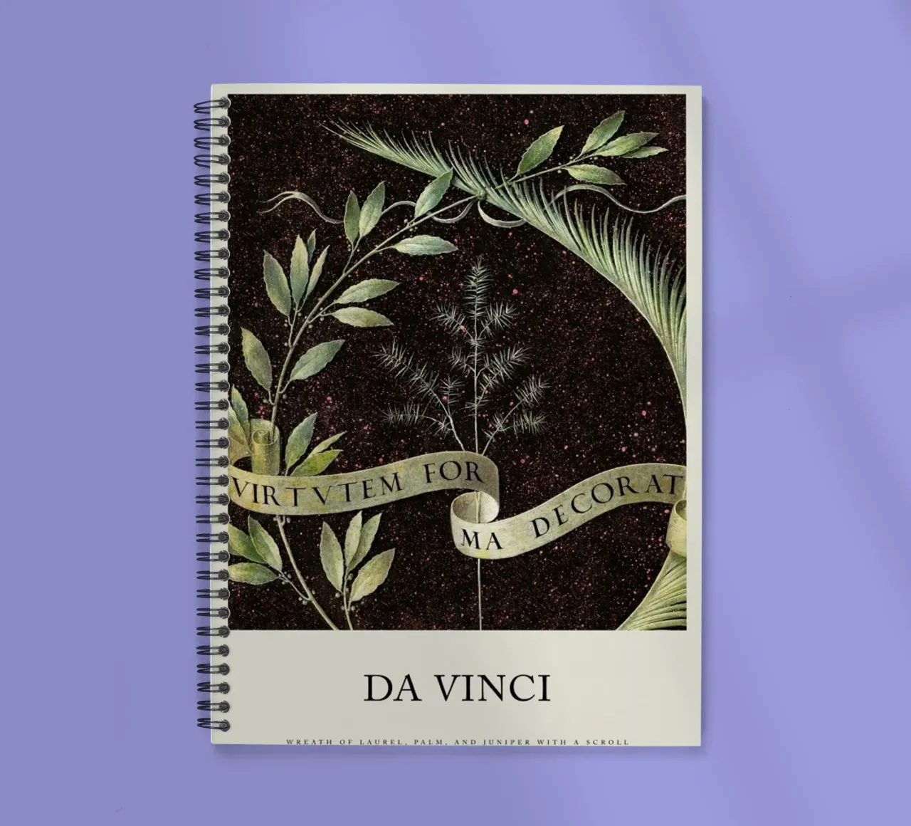 da Vinci - Wreath of Laurel, Palm, and Juniper carnet à spirale de Vintage by JUNIQE