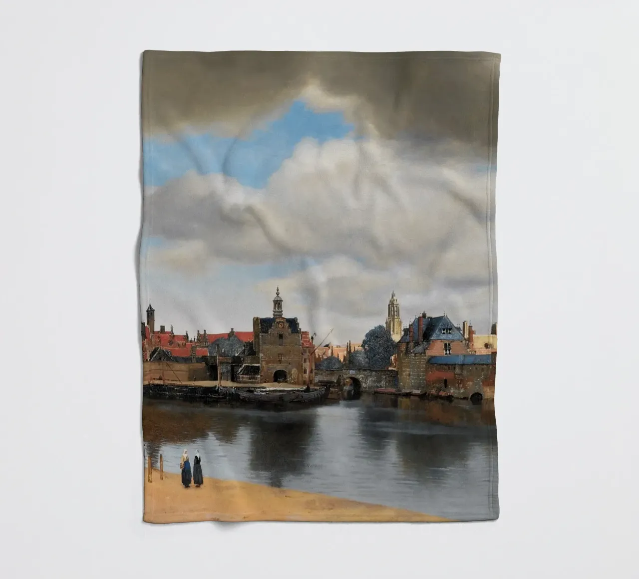 vermeer - vedute di città iconiche coperta in pile da The Dinda