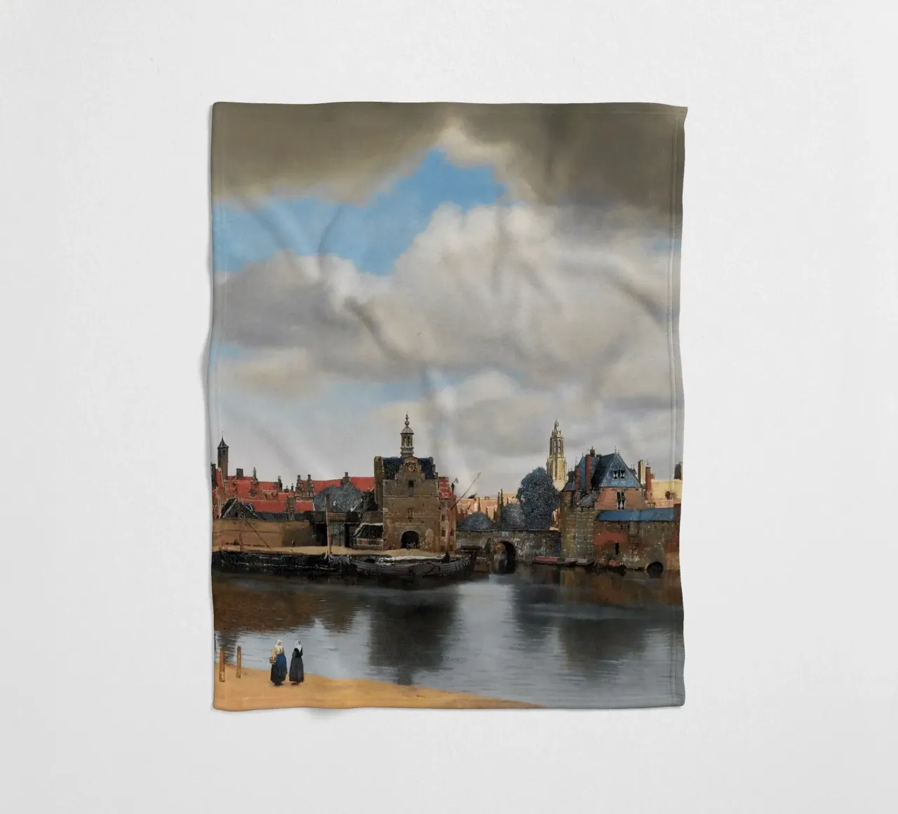 vermeer - vedute di città iconiche coperta in pile da The Dinda